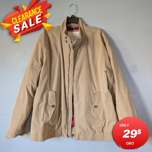 St. John's Bay Other - St John's Bay Tan Plaid Lined Bomber Jacket Coat XL (water repellent)